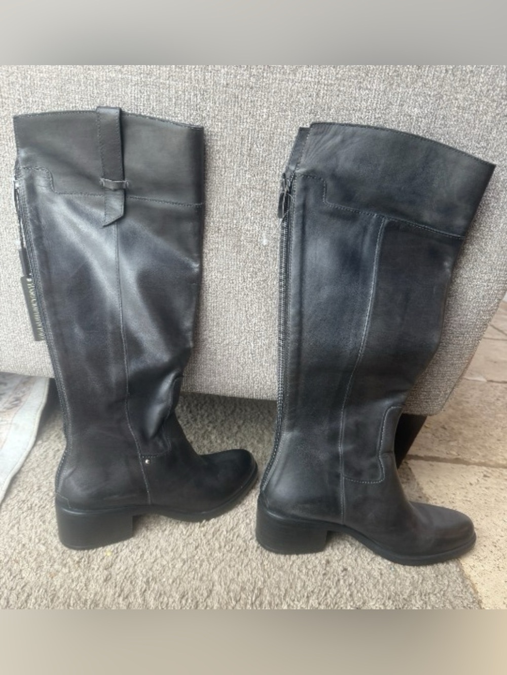 Emmanuel Crasto Leather Knee High Riding Boots Black EU 39 US 8 Made in Italy